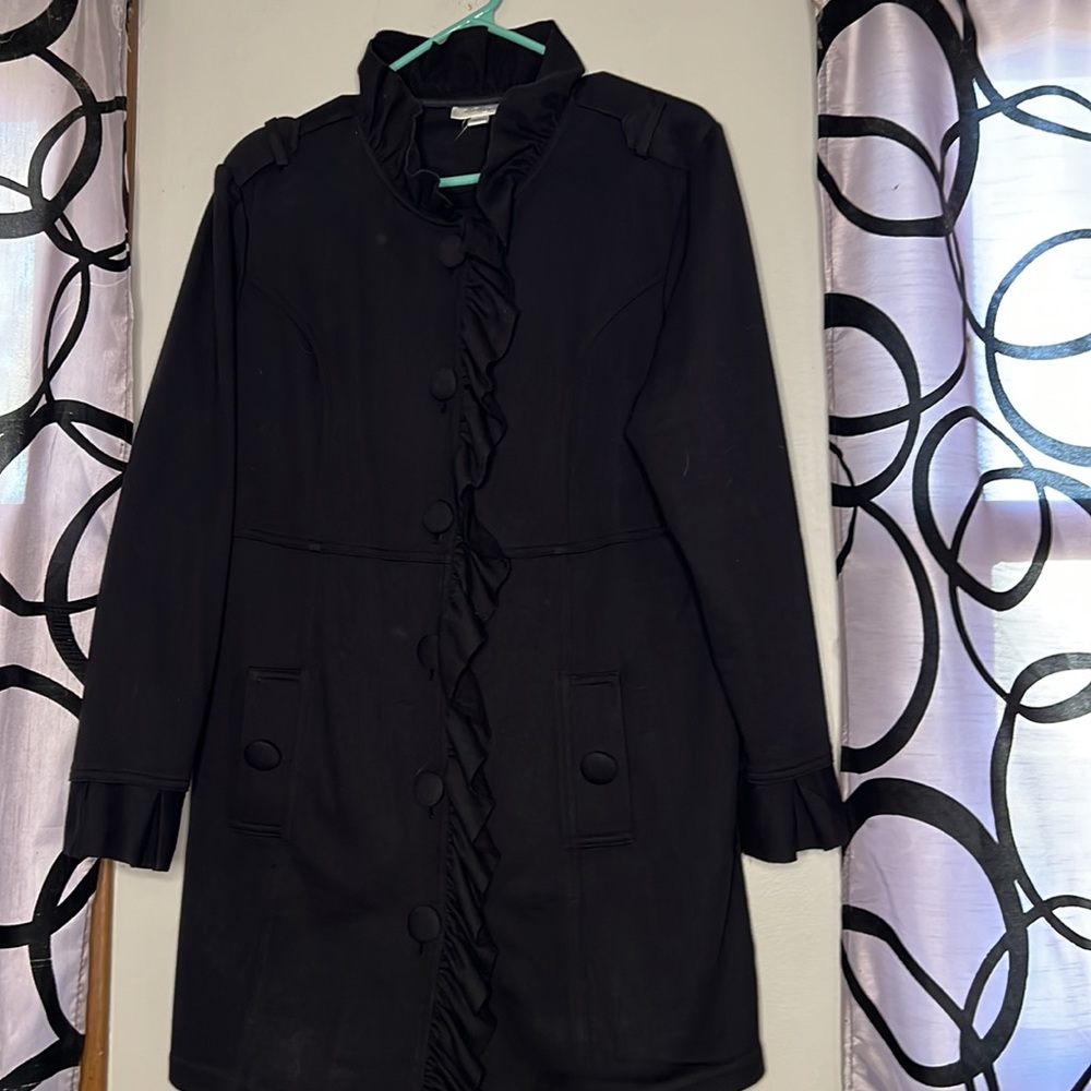 DressBarn Ruffled Button Jacket Large - Picture 3 of 14